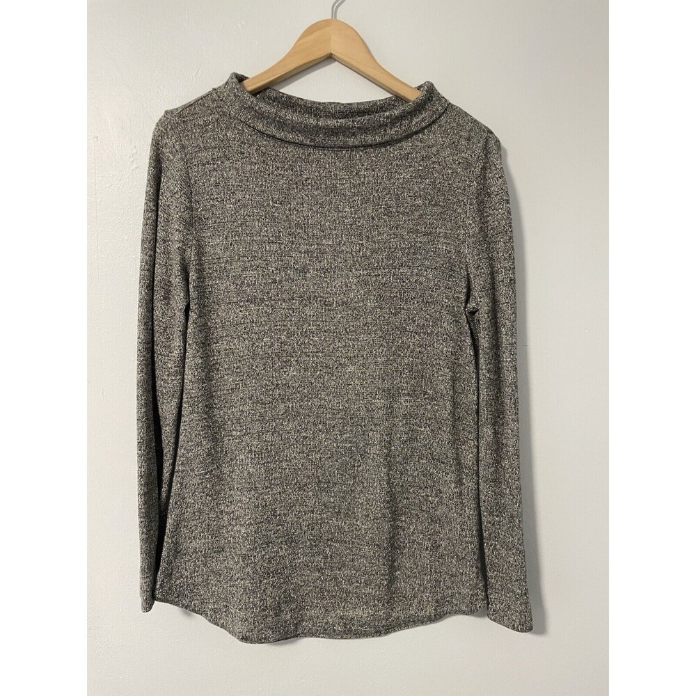 Talbots Gray Gold Sparkle Boatโ Neck Turtle Neck Lightweight Pullover Sweater M